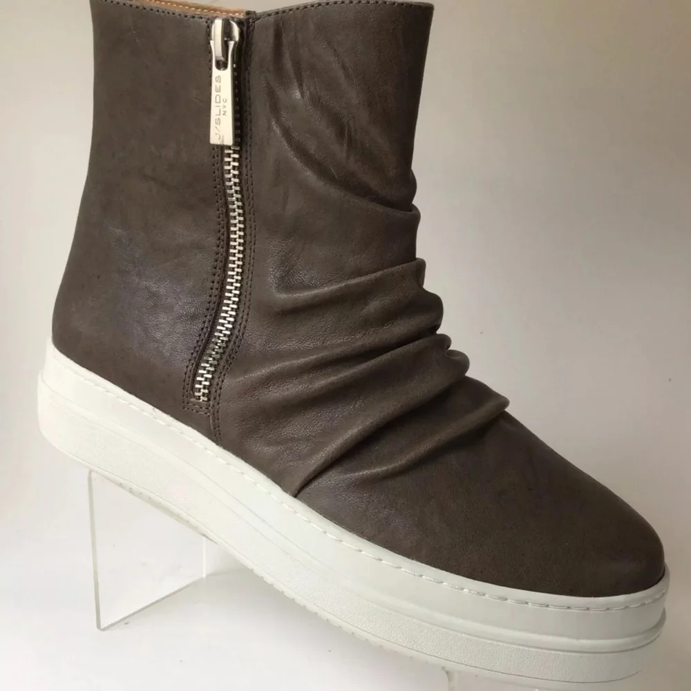 J/SLIDES Tina Platform High Top‎ Sneaker/Boot, Taupe (Size 6.5 M)